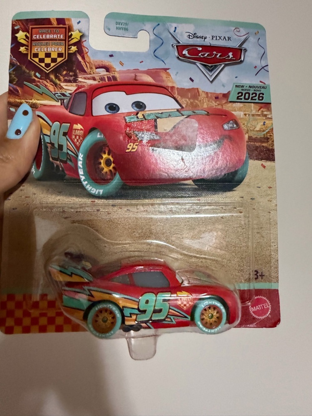Mattel Lightning McQueen Die-Cast Car - Red with Turquoise & Gold Accents